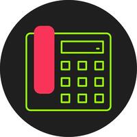 Telephone Glyph Circle Icon vector