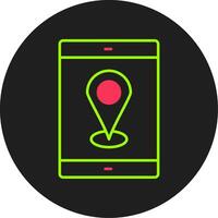 Mobile Gps Glyph Circle Icon vector