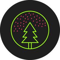 Snow Globe Glyph Circle Icon vector