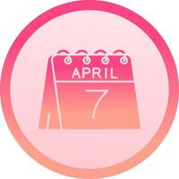 7th of April solid circle gradeint Icon vector