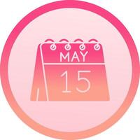 15th of May solid circle gradeint Icon vector