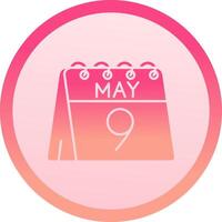 9th of May solid circle gradeint Icon vector