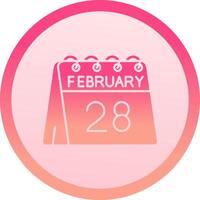 28th of February solid circle gradeint Icon vector