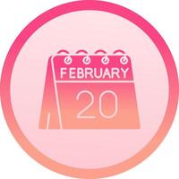 20th of February solid circle gradeint Icon vector