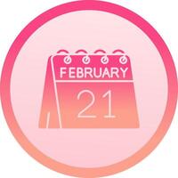 21st of February solid circle gradeint Icon vector