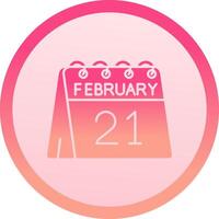 21st of February solid circle gradeint Icon vector