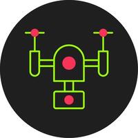 Drone Glyph Circle Icon vector