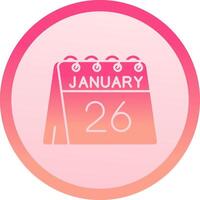 26th of January solid circle gradeint Icon vector