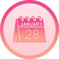 28th of January solid circle gradeint Icon vector