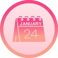 24th of January solid circle gradeint Icon vector