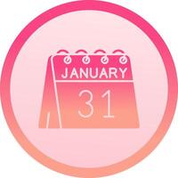 31st of January solid circle gradeint Icon vector