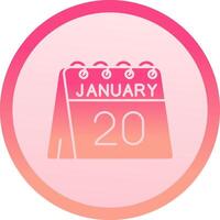 20th of January solid circle gradeint Icon vector