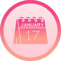 17th of January solid circle gradeint Icon vector