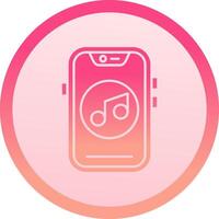 Music solid circle gradeint Icon vector