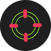 Goal Glyph Circle Icon vector