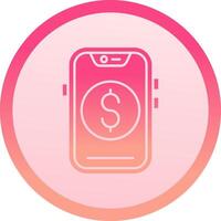 Dollar solid circle gradeint Icon vector