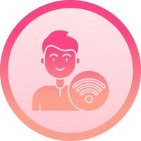 Wifi solid circle gradeint Icon vector