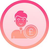 Pound solid circle gradeint Icon vector