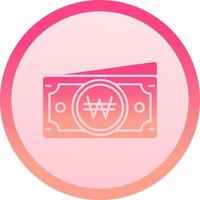 won sólido circulo grado icono vector