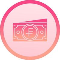 Swiss franc solid circle gradeint Icon vector