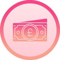 Pound solid circle gradeint Icon vector