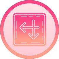 Intersect solid circle gradeint Icon vector