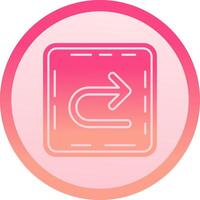 U turn solid circle gradeint Icon vector