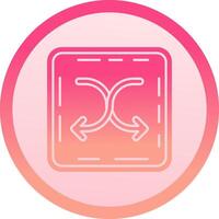 Shuffle solid circle gradeint Icon vector