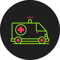 Ambulance Glyph Circle Icon vector