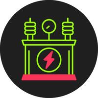 Power Transformer Glyph Circle Icon vector