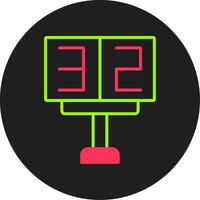 Scoreboard Glyph Circle Icon vector