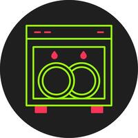 Dish Washing Glyph Circle Icon vector
