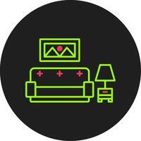 Living Room Glyph Circle Icon vector