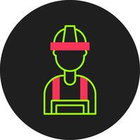 Builder Glyph Circle Icon vector