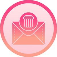 Dustbin solid circle gradeint Icon vector