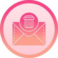 Dustbin solid circle gradeint Icon vector