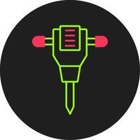 Jack Hammer Glyph Circle Icon vector