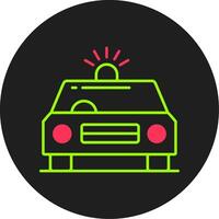 Car Siren Glyph Circle Icon vector