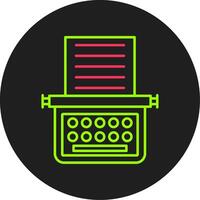 Typewriter Glyph Circle Icon vector