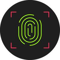 Fingerprint Glyph Circle Icon vector