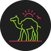 Camel Glyph Circle Icon vector