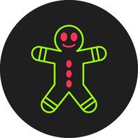 Gingerbread Man Glyph Circle Icon vector