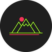Mountain Glyph Circle Icon vector