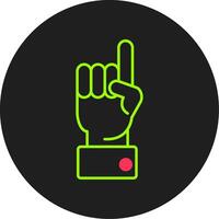 Raised Finger Glyph Circle Icon vector