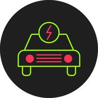 icono de círculo de glifo de coche eléctrico vector