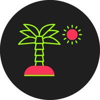 Palm Tree Glyph Circle Icon vector