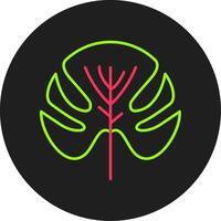 Monstera Glyph Circle Icon vector