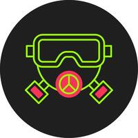 Gas Mask Glyph Circle Icon vector