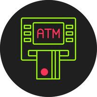 Atm Machine Glyph Circle Icon vector