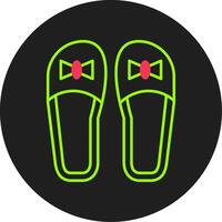 zapatillas glifo circulo icono vector